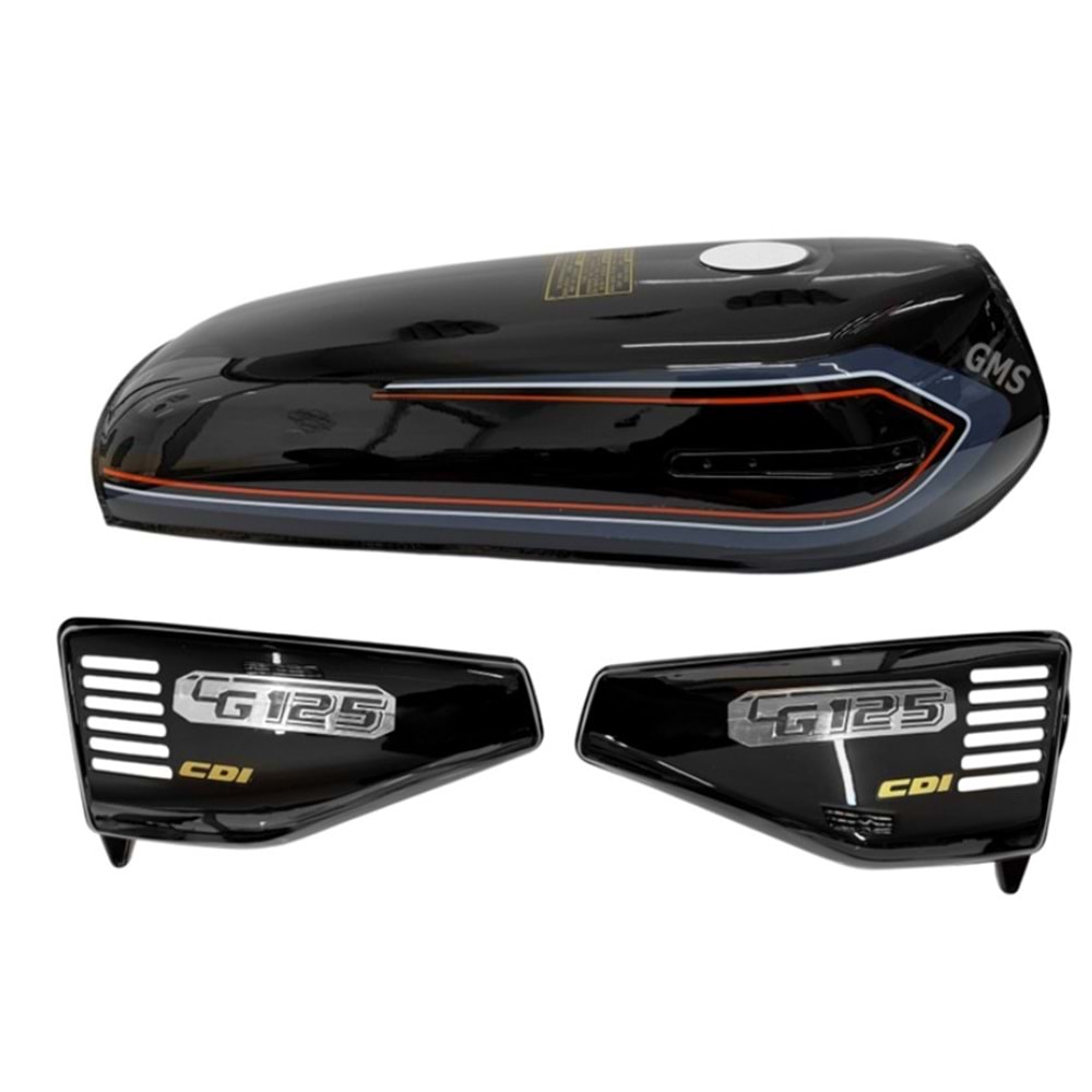 BENZİN DEPO KESİK + YAN KAPAK SET SİYAH CG125