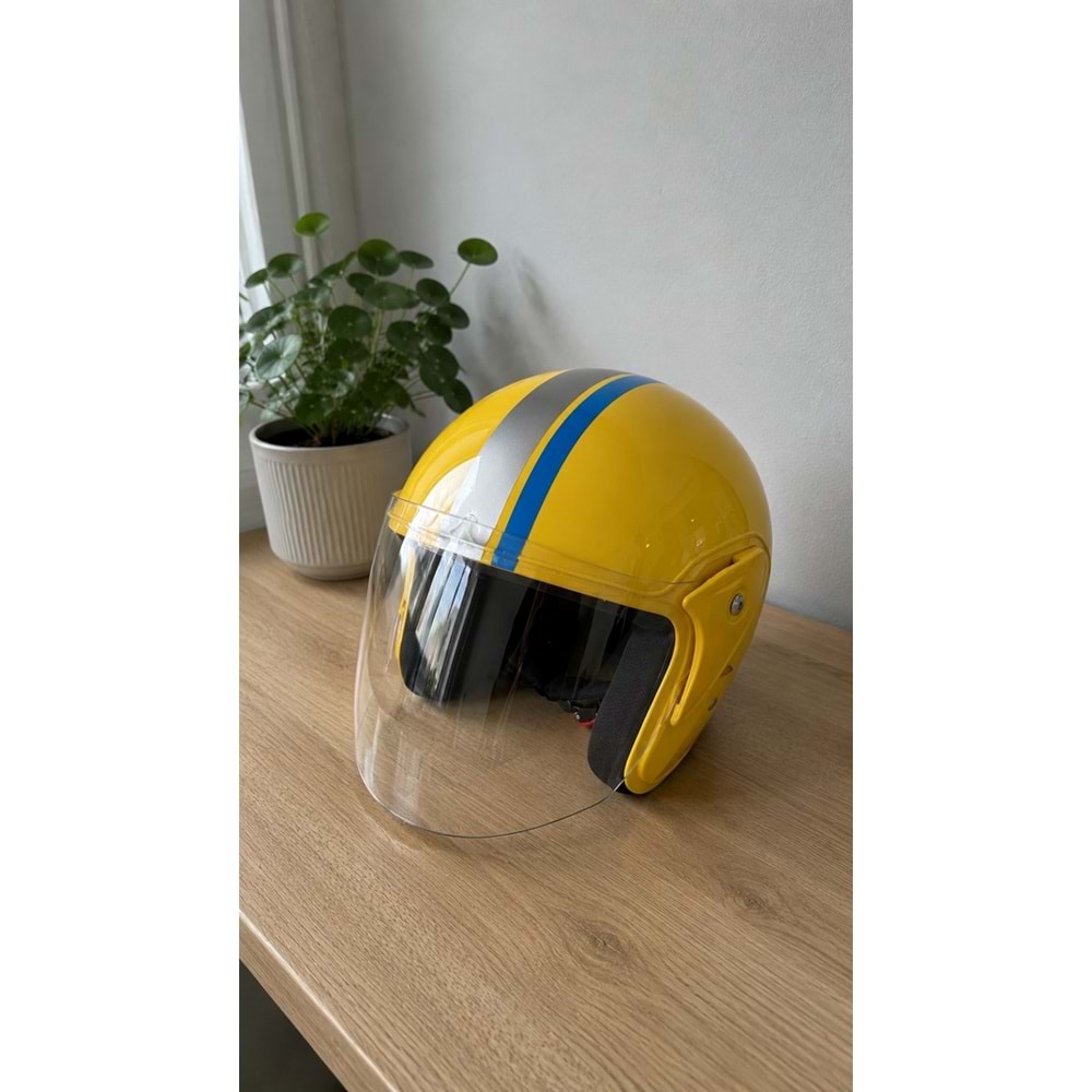 YARIM KASK ŞERİTLİ SARI