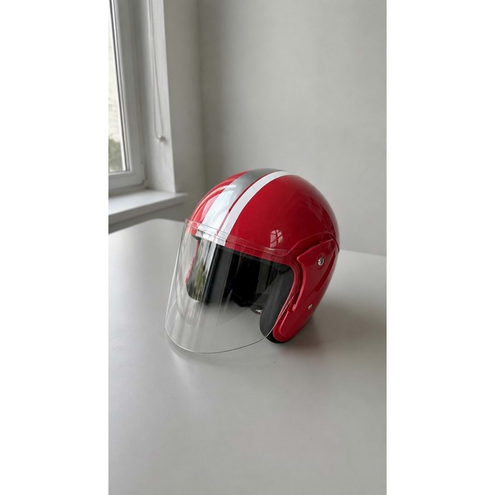 YARIM KASK ŞERİTLİ KIRMIZI