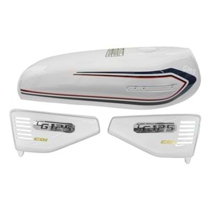 BENZİN DEPO KESİK + YAN KAPAK SET BEYAZ CG125