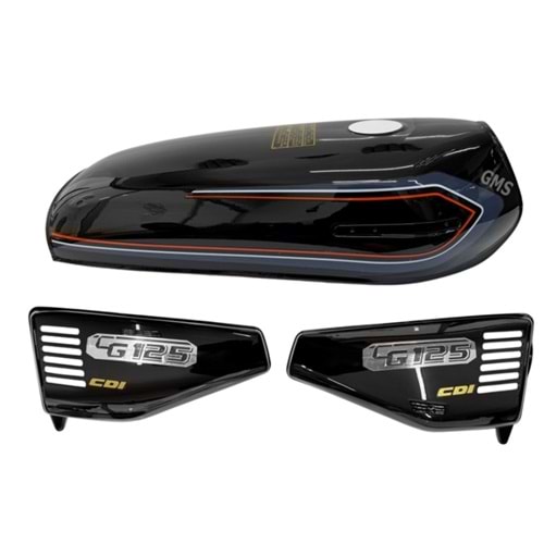 BENZİN DEPO KESİK + YAN KAPAK SET SİYAH CG125