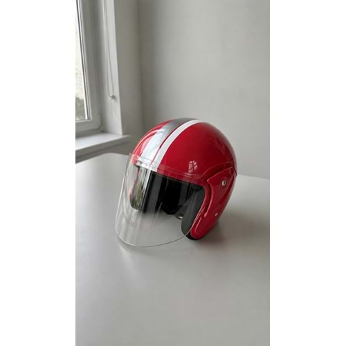 YARIM KASK ŞERİTLİ KIRMIZI